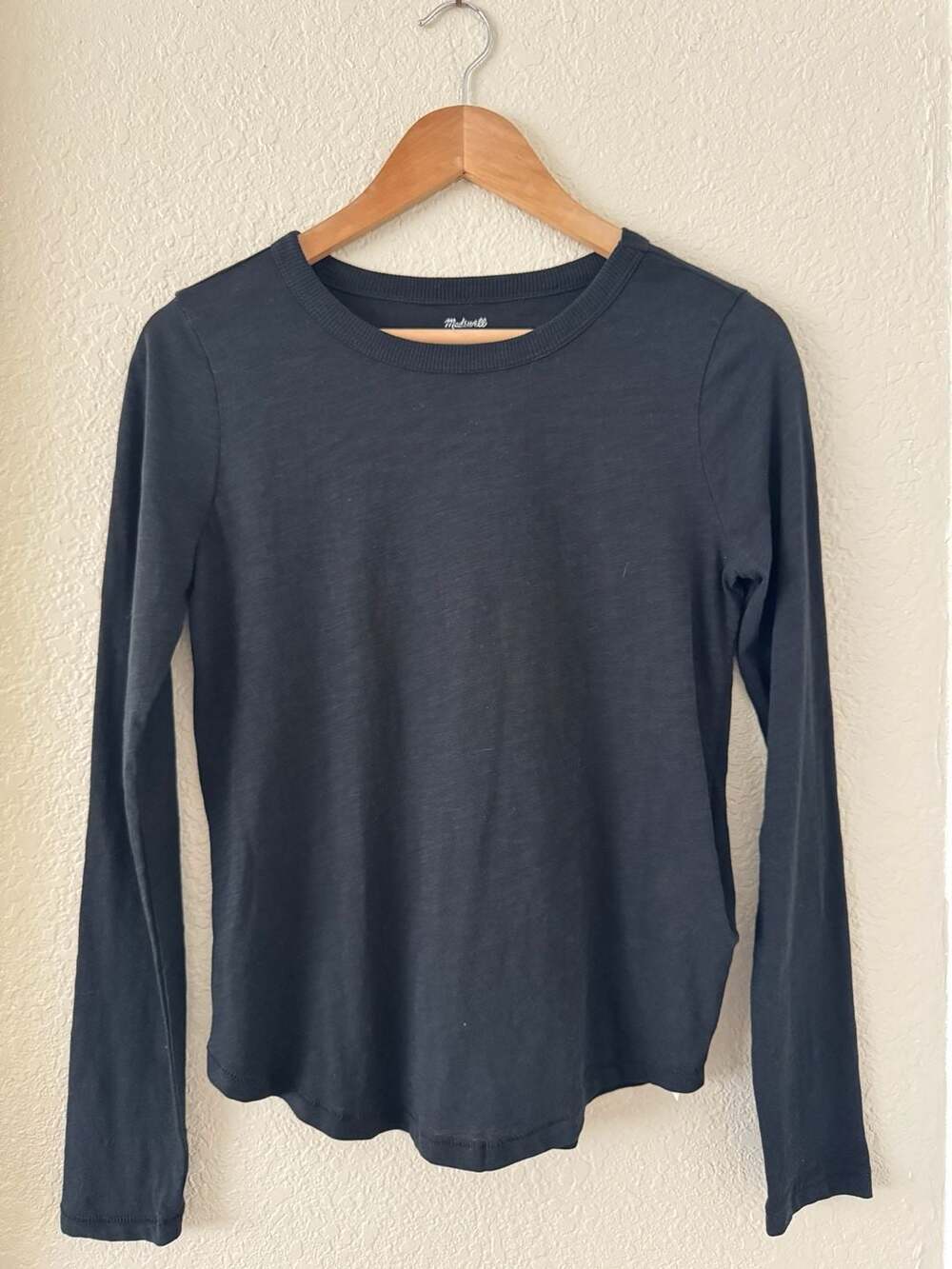 Madewell Black Long Sleeve Crewneck T-Shirt